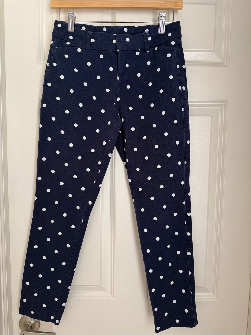 Old Navy Navy and White Polka Dot Pants